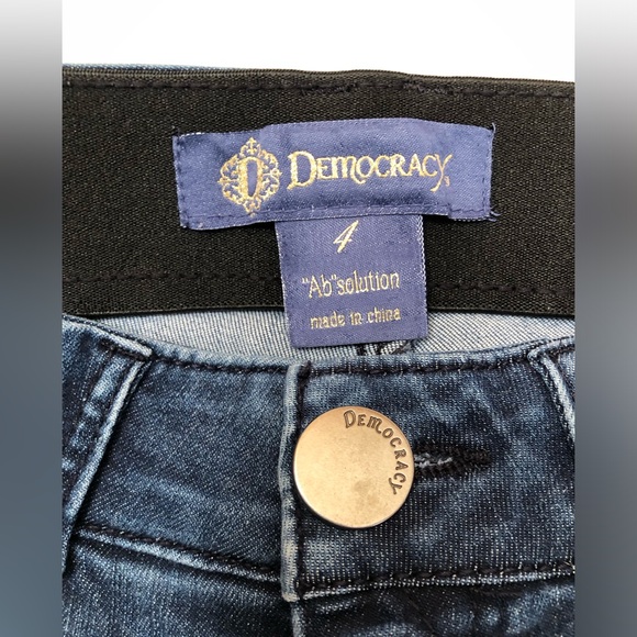 Democracy Absolution Booty Lift Jegging Blue Denim Stretch Distressed Size 4 - Picture 6 of 16